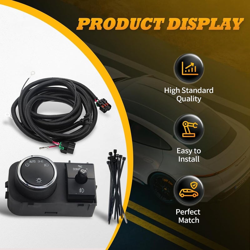 Jecoupoon Fog Light Switch & Wiring Harness Compatible with 2007-2013 Silverado 2007-2013 Sierra 1500 2500 3500 25858705 19170443 - Image 5